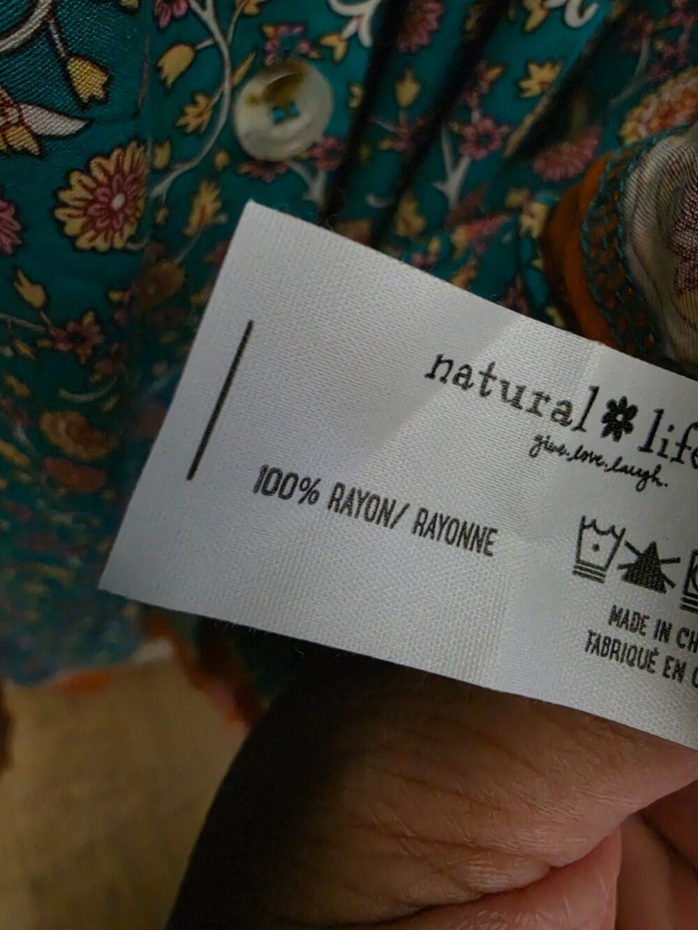 Natural Life Avery Midi Women's Green Floral Cottagecore Prairie Dress Sz L - Picture 4 of 11